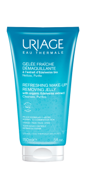 Uriage Refreshing Make-up Removing Jelly 150ml Αναζωογονητικό Gel Καθαρισμού & Ντεμακιγιαζ Προσώπου, Ματιών για Κανονικές, Μικτές Επιδερμίδες