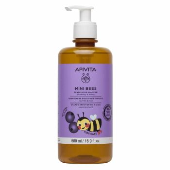 Apivita Mini Bees Gentle Kids Shampoo Blueberry & Honey, Απαλό Σαμπουάν για Παιδιά Μύρτιλο & Μέλι 500ml