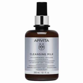 Apivita Promo Cleansing Milk Γαλάκτωμα Καθαρισμού 3 σε 1 με Χαμομήλι & Μέλι για Πρόσωπο & Μάτια 300ml