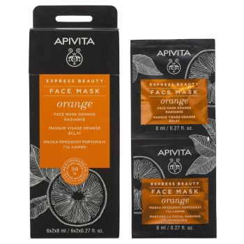 Apivita Express Beauty Μάσκα Προσώπου για Λάμψη Με Πορτοκάλι 2x8ml
