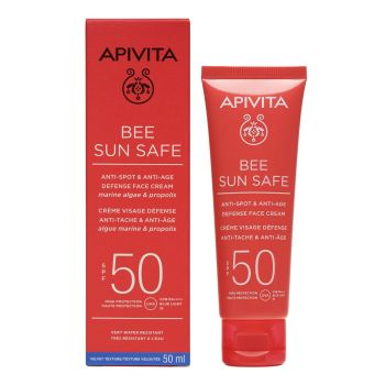Apivita Bee Sun Safe SPF50 Αντηλιακή Κρέμα Προσώπου Κατά των Πανάδων & των Ρυτίδων 50ml
