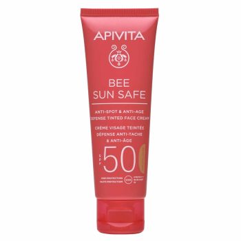 Apivita Bee Sun Safe SPF50 Αντηλιακή Κρέμα Προσώπου Κατά των Πανάδων & των Ρυτίδων Με Χρώμα GOLDEN Απόχρωση 50ml
