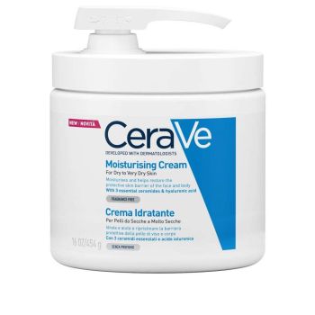 CeraVe Moisturising Cream Ενυδατική Κρέμα - Βάλσαμο Προσώπου & Σώματος για Ξηρή - Πολύ Ξηρή Επιδερμίδα Με Αντλία 454g