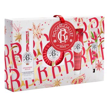 Roger & Gallet Promo Gingembre Rouge Wellbeing Fragrant Water 30ml & Perfumed Soap Bar 100g & Wellbeing Body Lotion 50ml & Hand Cream 30ml