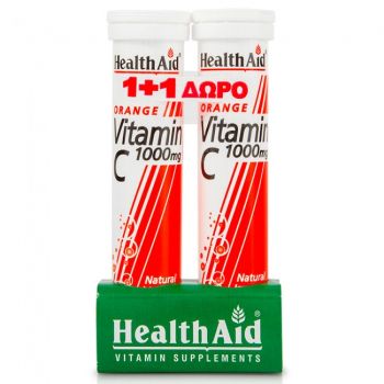 Health Aid Πακέτο Vitamin C 1000mg με Γεύση Πορτοκάλι 20tabs 1+1 Δώρο