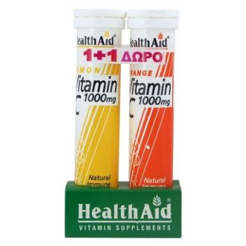 Health Aid Vitamin C 1000mg Lemon 20eff.tabs + Δώρο Vitamin C 1000mg Orange 20eff.tabs