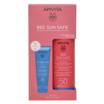 Apivita Bee Sun Safe Ενυδατικό Spray Ελαφριάς Υφής για Πρόσωπο & Σώμα SPF50 200ml & After Sun Προσώπου & Σώματος 100ml