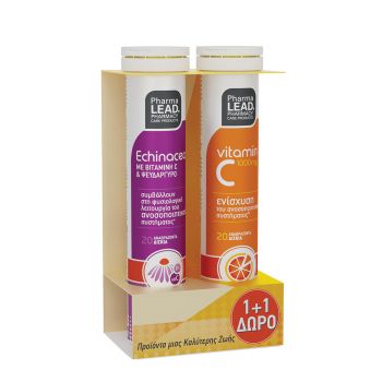 Pharmalead PROMO Echinacea 20 Effer.tabs + Δώρο Vitamin C 1000mg 20 Effer.tabs για Ενίσχυση του Ανοσοποιητικού με Γεύση Λεμόνι & Πορτοκάλι