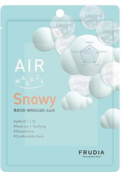 Frudia Air Mask 24 Snowy Ελαφριά Υφασμάτινη Μάσκα Προσώπου για Βελτίωση του Χρωματικού Τόνου με Γλουταθειόνη 20ml