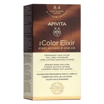Apivita My Color Elixir Μόνιμη Φυσική Βαφή N7,43 Ξανθό Χάλκινο Μελί 50&75ml