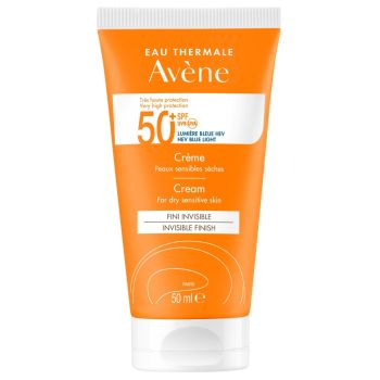 Avene Cream Solaire Spf50+, Αντηλιακή Κρέμα Προσώπου Λαιμού Πολύ Υψηλής Προστασίας, για το Ξηρό Ευαίσθητο Δέρμα 50ml 