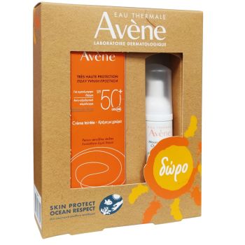 Avene Cream Solaire Tinted Spf50+ Αντηλιακή Κρέμα Προσώπου Λαιμού με Χρώμα Πολύ Υψηλής Προστασίας, για το Ξηρό Ευαίσθητο Δέρμα, 50ml