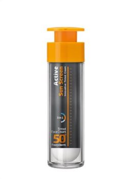 Frezyderm Active Sun Screen Tinted Cream Face Spf50+ Αντηλιακό Έγχρωμο με Ενεργό Άνθρακα - Πολύ Υψηλή Προστασία 50ml