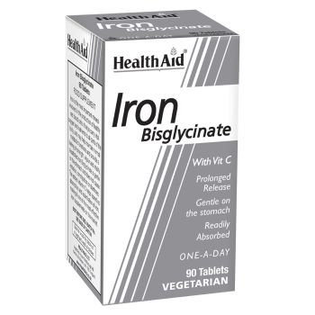 Health Aid Iron Bisglycinate With Vitamin C 90tabs