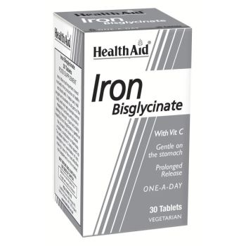 Health Aid Iron Bisglycinate With Vitamin C 30tabs