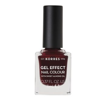Korres Gel Effect Nail Colour 11ml - Burgundy Red 57 Βερνίκι Νυχιών Απόλυτης Λάμψης & Διάρκειας, με Αμυγδαλέλαιο