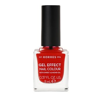 Korres Gel Effect Nail Colour 11ml - Coral Red No 48 Βερνίκι Νυχιών Απόλυτης Λάμψης & Διάρκειας, με Αμυγδαλέλαιο