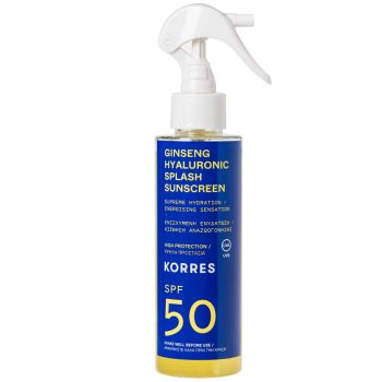 Korres Ginseng Hyaluronic Splash Sunscreen Spray Spf50 Αντηλιακό Water Υφής Προσώπου Σώματος Ενισχυμένο με Υαλουρονικό Οξύ 150ml