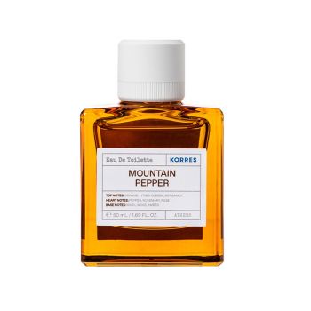 Korres Mountain Pepper Eau de Toilette Διαχρονικό Ανδρικό Άρωμα με Νότες Orange, Litsea, Cubeba, Bergamot 50ml
