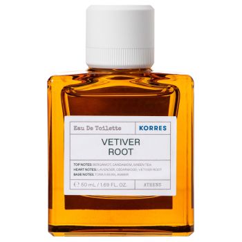 Korres Vetiver Root Eau de Toilette 50ml Ανδρικό Άρωμα με Νότες Bergamot, Cardamom και Green Tea