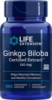 Life Extension Ginkgo Biloba Certified Extract 120mg 365veg.caps