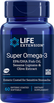 Life Extension Super Omega-3 EPA/DHA With Sesame Lignans And Olive Fruit Extract 60Softgels