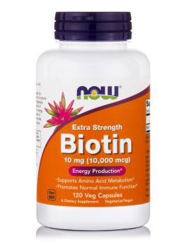 Now foods Biotin 10mg (10000mcg) Extra Strength 120veg.caps
