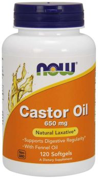 Now foods Castor Oil 650mg With Fennel Oil 10mg 120softgels