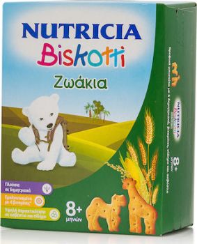 Nutricia Biskotti Βρεφικά Μπισκότα 8m+ Με Σχήμα Ζωάκια 180gr