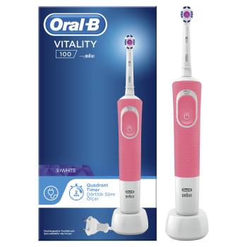Oral B Ηλεκτρική Οδοντόβουρτσα Vitality 3D White Pink