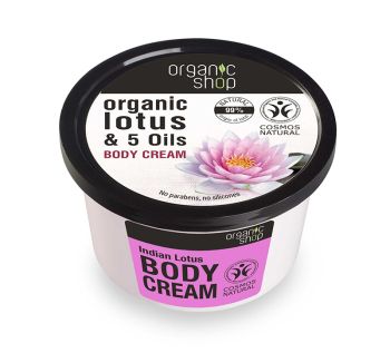 Organic Shop Organic Lotus & 5 Oils Ενυδατική Κρέμα Σώματος 250ml