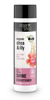 Organic shop Silk Nectar, Μαλακτικό για Mεταξένια Λάμψη , Καριτέ & Κρίνος , 280ml