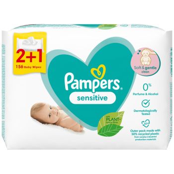 Pampers Wipes Sensitive 4x80 τεμάχια