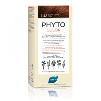 Phyto Phytocolor 7.43 Blond Cuivre Dore Μόνιμη Βαφή Μαλλιών Χρώμα Ξανθό Χρυσοχάλκινο 50ml 1kit