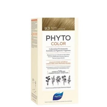 Phyto Phytocolor 9.3 Tres Clair Dore Μόνιμη Βαφή Μαλλιών Χρώμα Ξανθό Πολύ Ανοιχτό Χρυσό 50ml 1kit