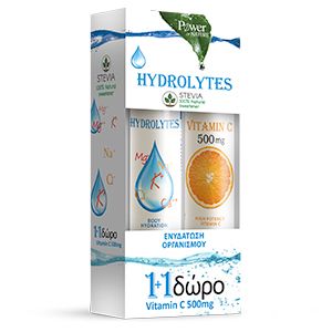 Power Health Πακέτο Hydrolytes 20s Αναβράζον + Vitamin C 500mg 20s Αναβράζον
