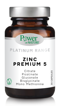 Power Health Platinum Range  Zinc Premium 5 30 caps + Δώρο Vitamin-C 1000mg 20 tabs
