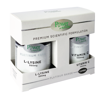 Power Of Nature Platinum Range L-Lysine 500mg 30caps & Δώρο Vitamin C 1000mg 20tabs