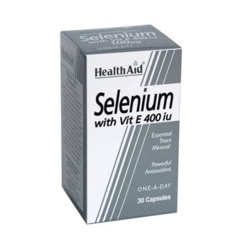 Health Aid Selenium 100 mg with Vitamin E 400 IU 30 caps