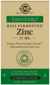 Solgar Earth Source Koji Fermented Zinc 25mg 30 φυτικές κάψουλες