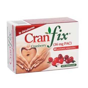 Uni-pharma Cranfix Cranberry 60 μαλακές κάψουλες