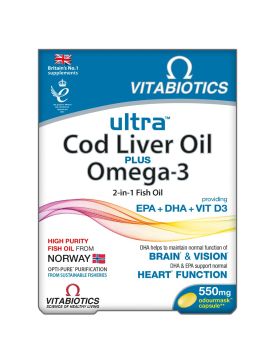 Vitabiotics Ultra Cod Liver Oil plus Omega 3 60caps